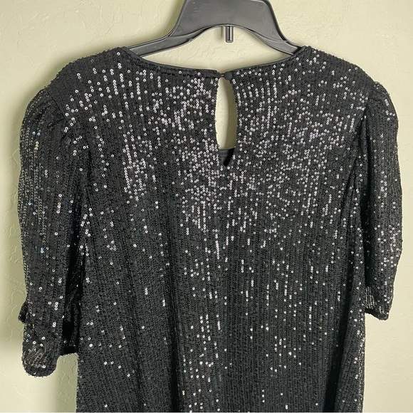 ❌SOLD Torrid Black Sequin Ruched Sleeve Top 2X NWT 18859297 - Picture 9 of 14